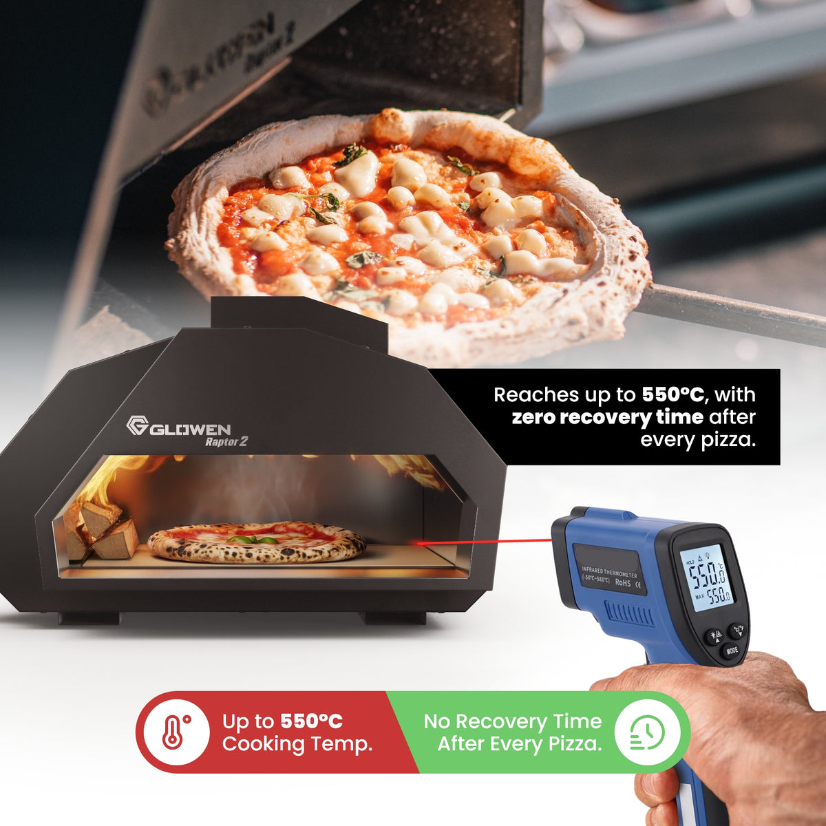Glowen Raptor 2 Multi-Fuel Pizza Oven - Glowen